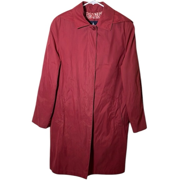 London Fog Jackets & Blazers - London Fog Red Women’s Classic Trench Coat